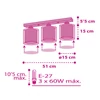 Kép 5/5 - Dalber Cuore 41183 gyereklámpa többszínű műanyag 3xE27 max. 60W E27 3 db