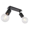 Kép 1/3 - Globo HERMINE 54030-2 mennyezeti lámpa fekete fém 2 * E27 max. 60 W E27 IP20