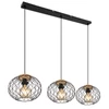 Kép 1/2 - Globo LACKY 54039-3H függeszték matt fekete fém E27 IP20