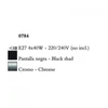 Kép 3/3 - Mantra AKIRA CHROME BLACK SHADE 0784 egyágú függeszték króm fém 4*E27 max20W E27 IP20