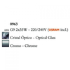 Kép 3/3 - Mantra CUADRAX CHROME OPTICAL GLASS 0963 falikar króm fém 2*G9 max5W G9 IP20