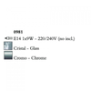 Kép 3/3 - Mantra BALI CHROME E17 0981 egyágú függeszték króm 1 x max 9W E14 (NO INCLUIDA)
