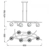 Kép 2/3 - Mantra LOOP 1821 többágú függeszték sárgaréz fém 6x G9 max. 33W G9