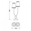Kép 2/3 - Mantra PAOLA 3536 asztali lámpa ezüst fém 2xE14 max. 40W E14 IP20