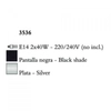 Kép 3/3 - Mantra PAOLA 3536 asztali lámpa ezüst fém 2xE14 max. 40W E14 IP20