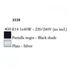 Kép 3/3 - Mantra PAOLA 3538 falikar ezüst fém 1xE14 max. 40W E14 IP20