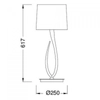 Kép 2/3 - Mantra LUA 3708 asztali lámpa szatinált nikkel fém 1xE27 max. 13W E27 1 db