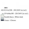 Kép 3/5 - Mantra TIFFANY 3851 csillárok nappaliba króm fém 6xE14 max. 15W;6xG9 max. 33W E14
