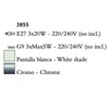 Kép 3/4 - Mantra TIFFANY 3855 többágú függeszték króm fém 3xE27 max. 20W;3xG9 max. 33W E27