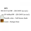 Kép 3/3 - Mantra TIFFANY 3872 csillárok nappaliba antik bronz fém 4xE14 max. 15W;4xG9 max. 33W E14