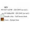 Kép 3/3 - Mantra TIFFANY 3875 többágú függeszték antik bronz fém 3xE27 max. 20W;3xG9 max. 33W E27