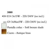 Kép 3/3 - Mantra TIFFANY 3880 egyágú függeszték antik bronz fém 3xE14 max. 15W;3xG9 max. 33W E14