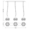Kép 2/6 - Mantra ARTIC 3961 többágú függeszték króm fém 3xE27 max. 23W E27
