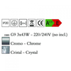 Kép 3/3 - Mantra CRYSTAL 4600 egyágú függeszték üveg 3xG9 max. 40W G9 IP20