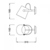 Kép 2/3 - Mantra NORDICA 4924 falikar fém 1xE27 max. 23W E27 IP20