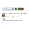 Kép 3/3 - Mantra VINTAGE 4972 egyágú függeszték antik réz fém 1xE27 max. 60W E27 IP20