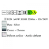 Kép 3/4 - Mantra NUR 4980 mennyezeti lámpa króm fém 1xLED max. 40W LED 3200 lm 3000 K IP20
