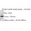 Kép 3/5 - Mantra NUR 4982 mennyezeti lámpa króm fém 1xLED max. 30W LED 1 db 2400 lm 3000 K IP20
