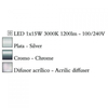 Kép 3/6 - Mantra NUR 4986 ledes asztali lámpa króm fém 1xLED max. 15W LED 1200 lm 2700 K IP20