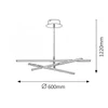 Kép 5/6 - Rábalux Meredith 2480 led függeszték króm fém LED 18 1500 lm 4000 K IP20 A+