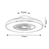 Kép 2/4 - Rábalux Dalfon 6858 mennyezeti ventilátor ezüst fém LED 40 1700 lm 3000-6500 K IP20 G