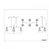 Kép 3/4 - Trio GOTHAM 307000688 modern függeszték antik ezüst fém excl. 6 x E27, max. 60W E27 IP20