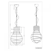 Kép 2/2 - Trio EDDA 340100127 egyágú függeszték antik fehér fém excl. 1 x E27, max. 60W E27 1 db IP20