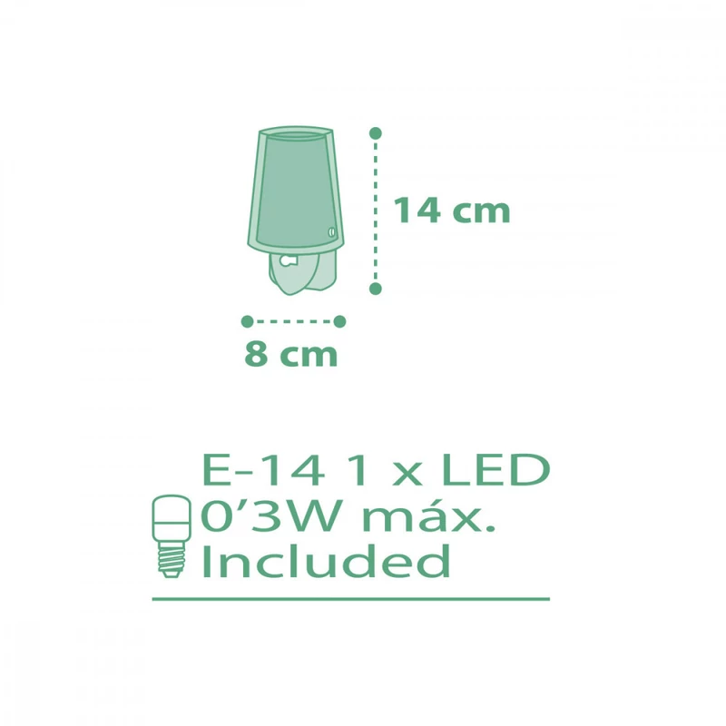 Dalber LED Vichy 80225H éjjeli fény gyerekeknek műanyag E14 1 db 15 lm 2900-3200 K