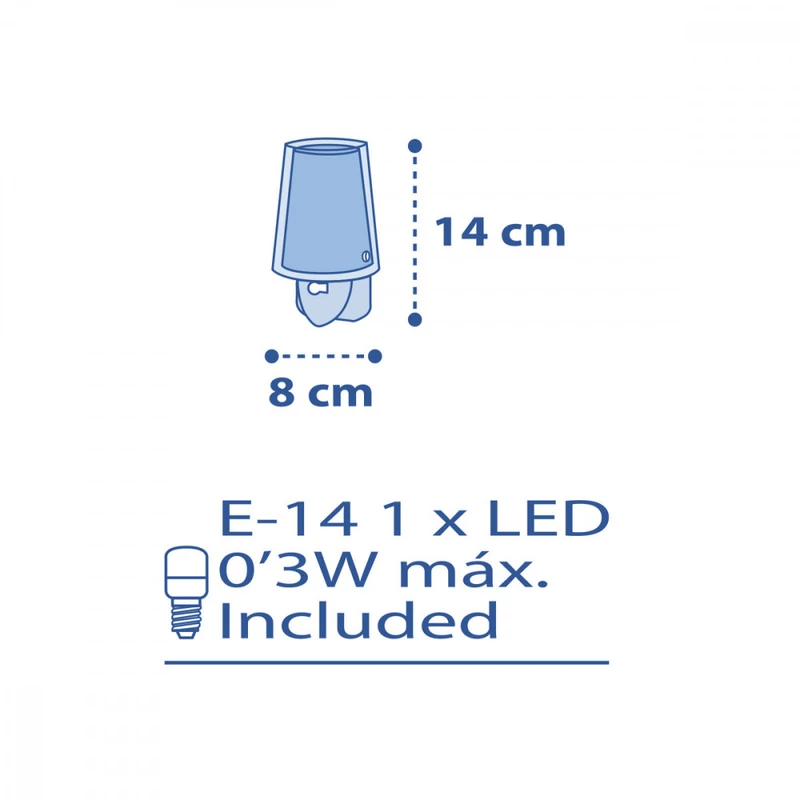 Dalber LED Vichy 80225T éjjeli fény gyerekeknek műanyag E14 1 db 15 lm 2900-3200 K