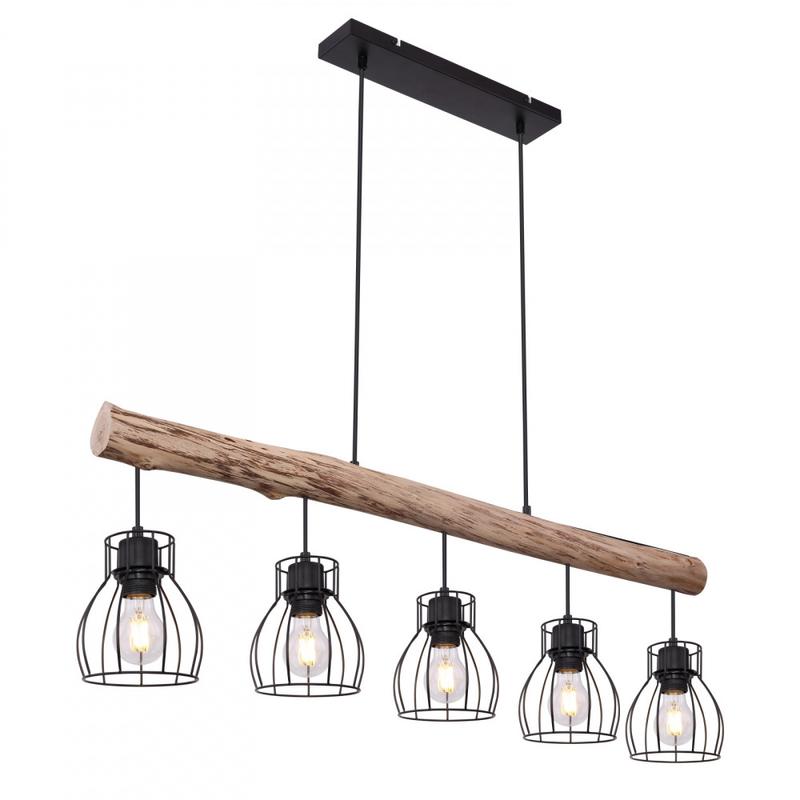Globo MINA 15326-5N többágú függeszték fekete fém 5 * E27 max. 40 W E27 IP20
