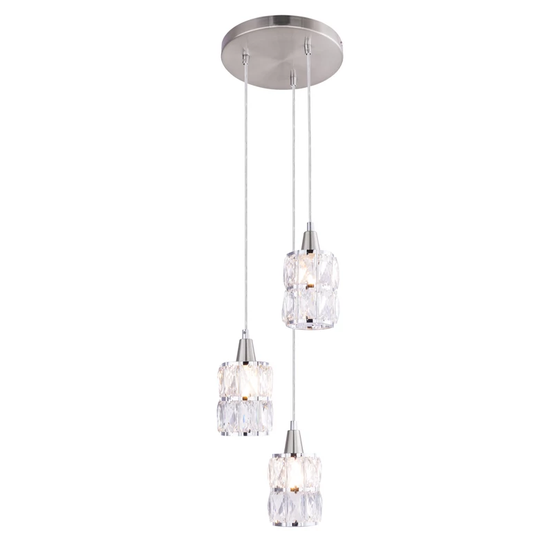Globo WOLLI 15760-3 mennyezeti kristálylámpa matt nikkel fém 3 * E14 max. 40 W E14 IP20