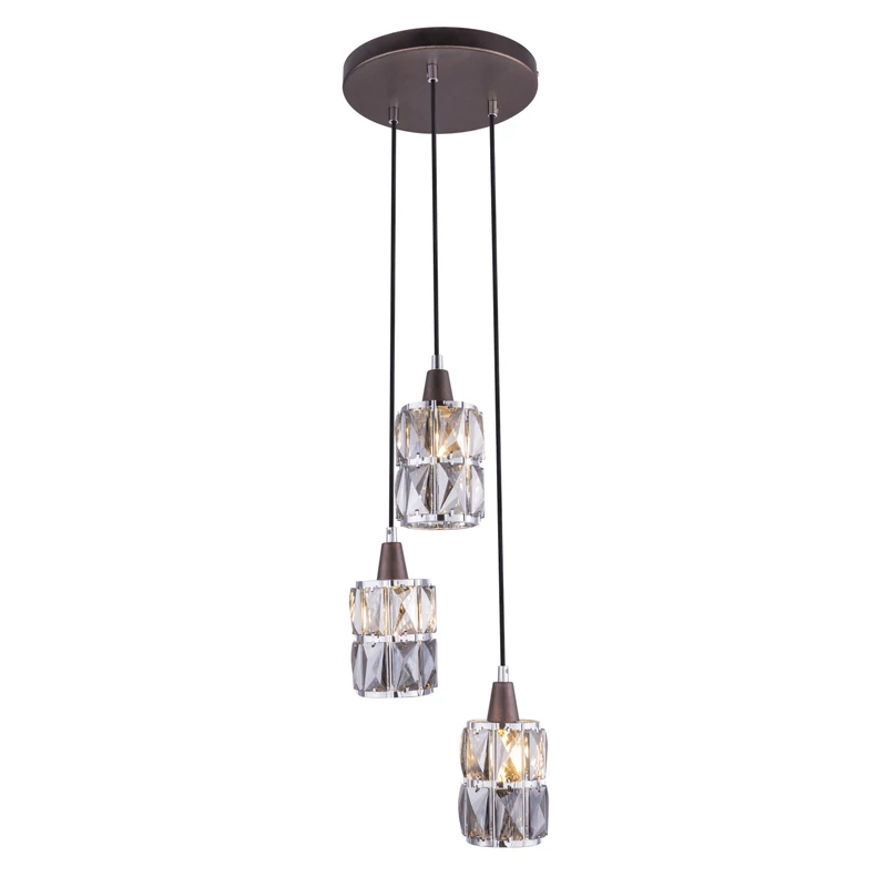Globo WOLLI 15761-3 mennyezeti kristálylámpa bronz színű fém 3 * E14 max. 40 W E14 IP20
