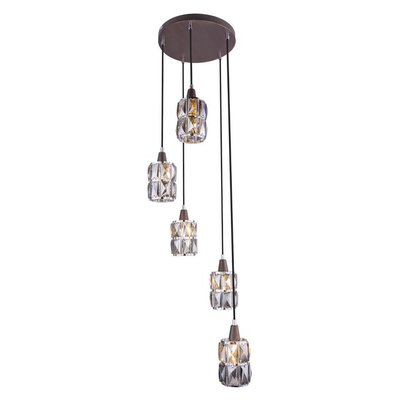 Globo WOLLI 15761-5 mennyezeti kristálylámpa bronz színű fém 5 * E14 max. 40 W E14 IP20