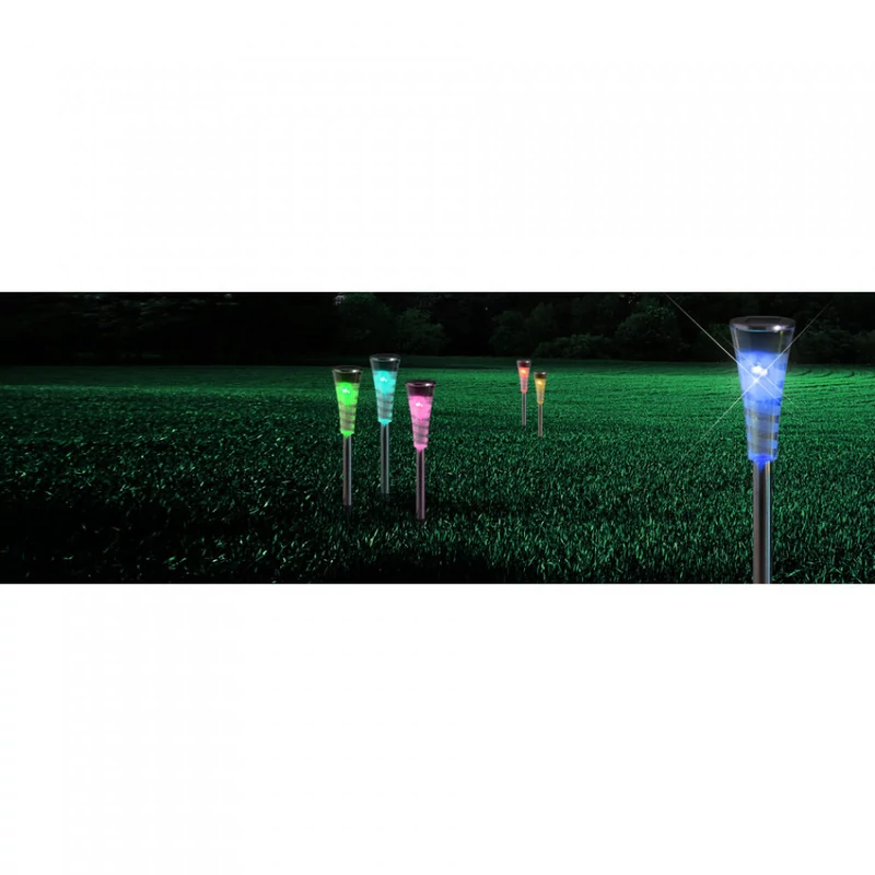 Globo SOLAR 33079-5 kültéri leszúrható lámpa rozsdamentes acél LED - 1 x 0,06W RGB LED IP44