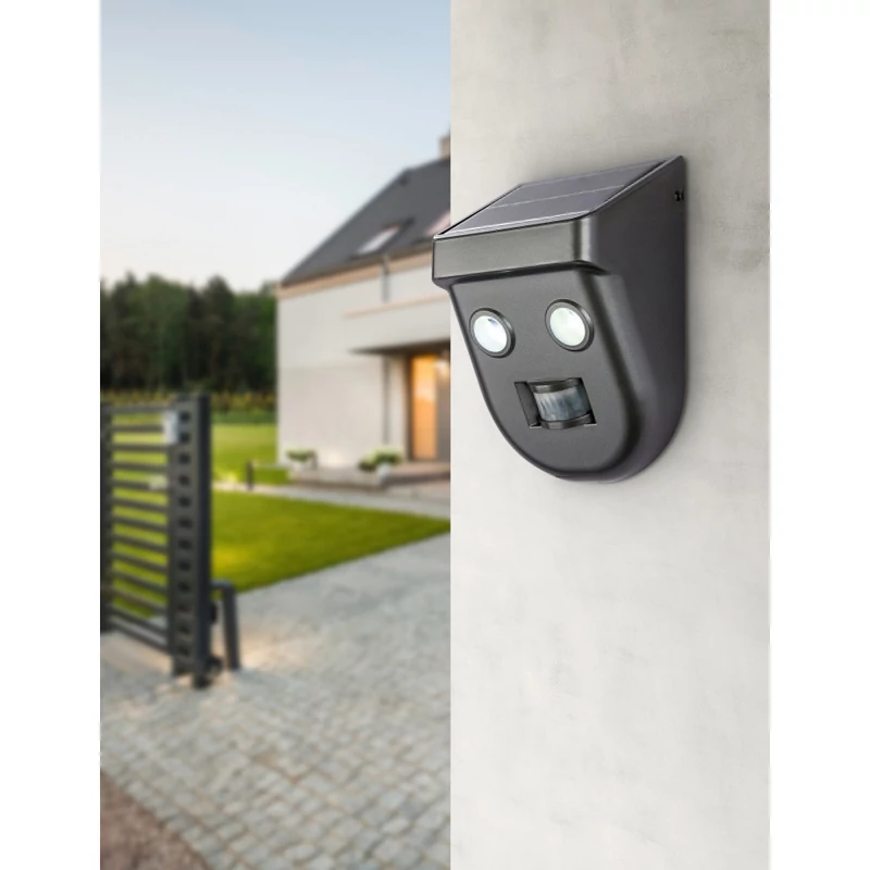 Globo SOLAR 3728S mozgásérzékelős fali lámpa antracit műanyag LED - 1 x 3W LED 180 lm 6500 K IP65