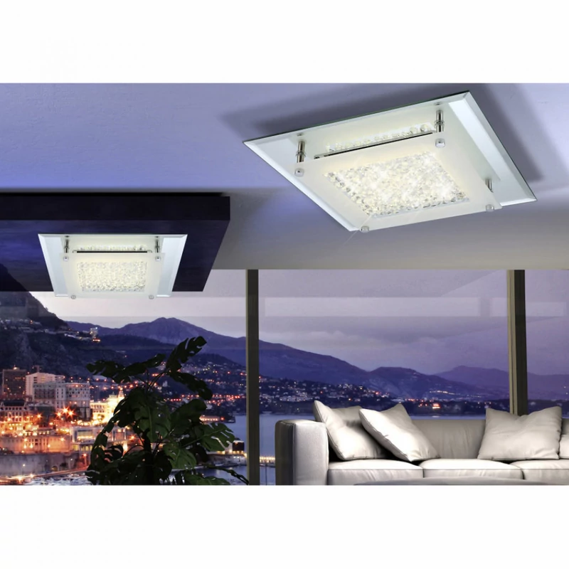 Globo LIANA 49300 mennyezeti kristálylámpa króm fém 1 * LED max. 12 W LED 1010 lm 4000 K IP20 F