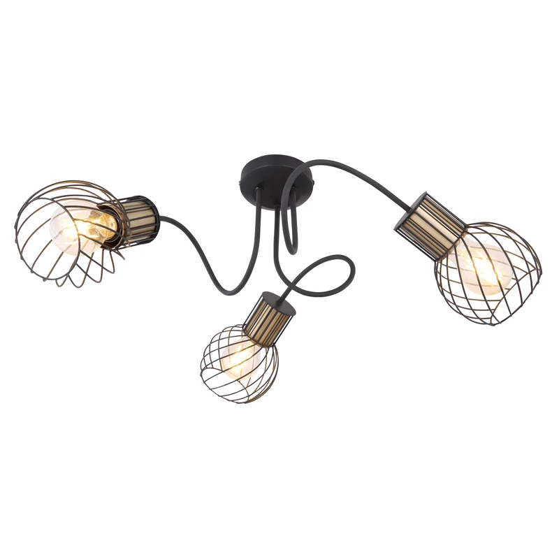 Globo ARGUSTO 54013-3 mennyezeti lámpa matt fekete fém 3 * E27 max. 40 W E27 IP20