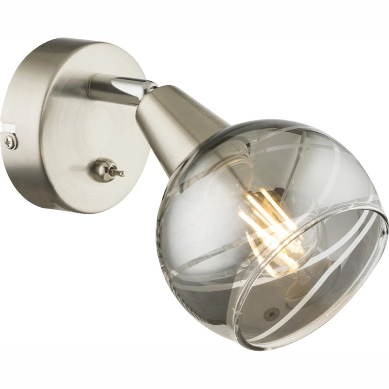 Globo ROMAN 54348-1 fali lámpa matt nikkel fém 1 * E14 LED max. 4 W E14 LED 200 lm 3000 K IP20 F