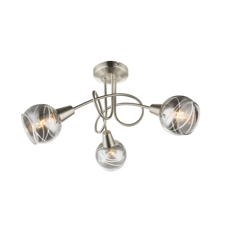 Globo ROMAN 54348-3 mennyezeti lámpa matt nikkel fém 3 * E14 LED max. 4 W E14 LED 200 lm 3000 K IP20 F