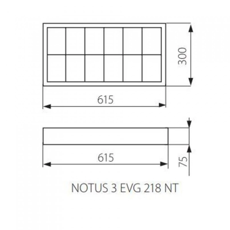 Kanlux Notus 19733 fénycső armatúra fehér alumínium 2 x T8 max. 18W G13 IP20