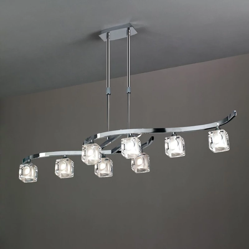 Mantra CUADRAX CHROME GLASS 0956 többágú függeszték króm fém 8*G9 max5W G9 IP20