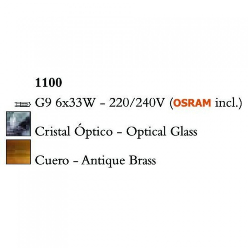 Mantra CUADRAX 1100 mennyezeti lámpa sárgaréz fém 6xG9 max. 33 W G9 IP20