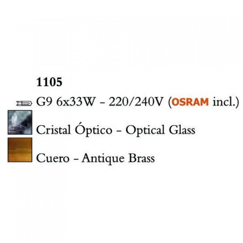 Mantra CUADRAX 1105 többágú függeszték sárgaréz fém 6xG9 max. 33 W G9 IP20