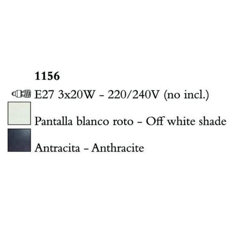 Mantra EVE 1156 falikar antracit fém 3xE27 max. 20 W E27 IP20
