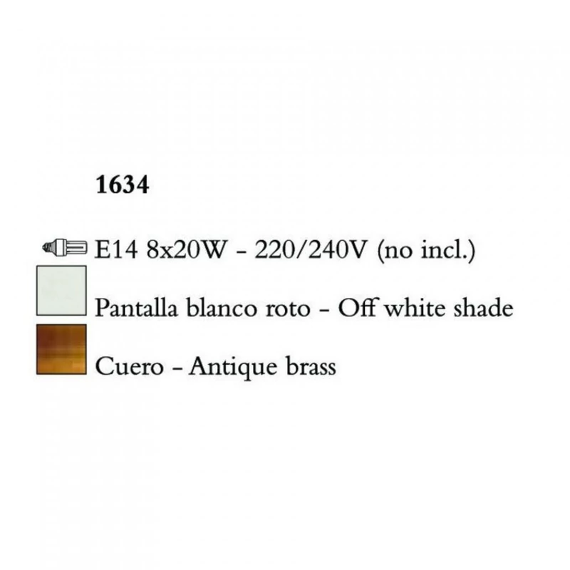 Mantra MARA 1634 csillárok nappaliba antik réz fém 8xE14 max. 20W E14