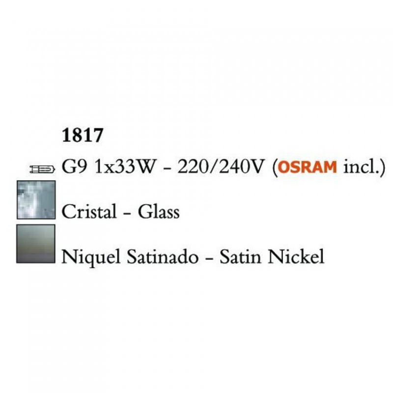 Mantra LOOP 1817 asztali lámpa szatinált nikkel fém 1xG9 max. 33 W G9