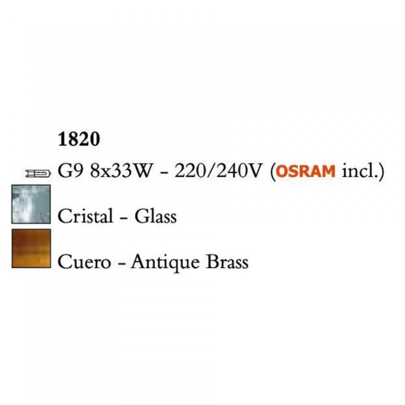 Mantra LOOP 1820 többágú függeszték sárgaréz fém 8x G9 max. 33W G9