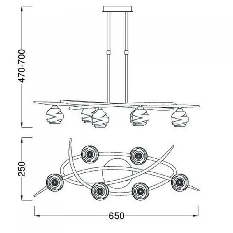 Mantra LOOP 1821 többágú függeszték sárgaréz fém 6x G9 max. 33W G9