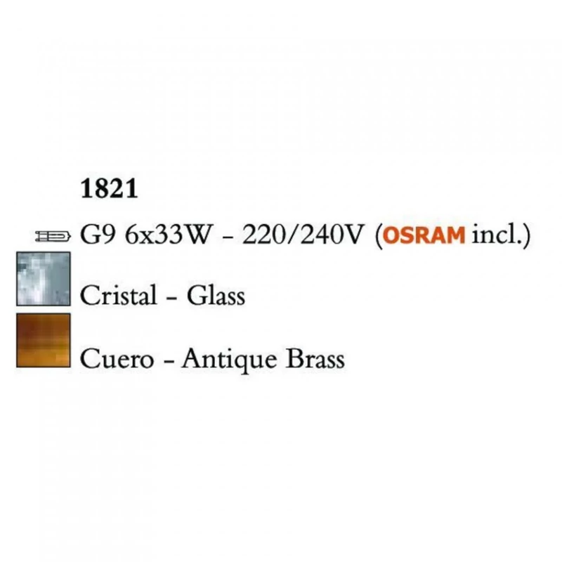 Mantra LOOP 1821 többágú függeszték sárgaréz fém 6x G9 max. 33W G9