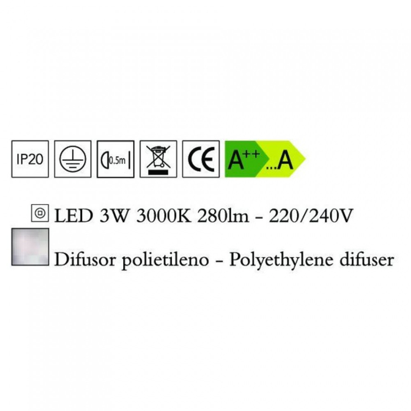 Mantra EOS 1885 fali lámpa opál műanyag 1xLED max. 3W LED 280 lm 2700 K IP44